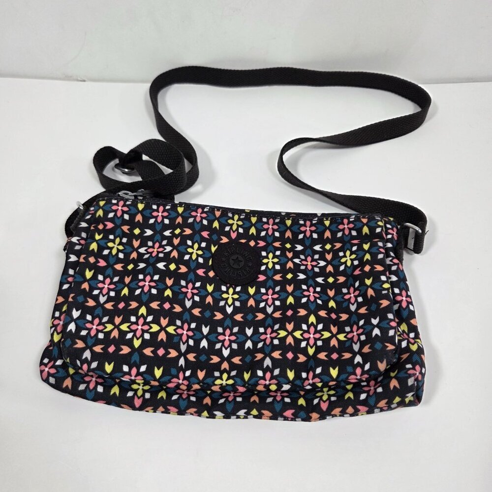 Kipling Mikaela Printed Crossbody Bag Nylon Adjustable Strap Lightweight Travel